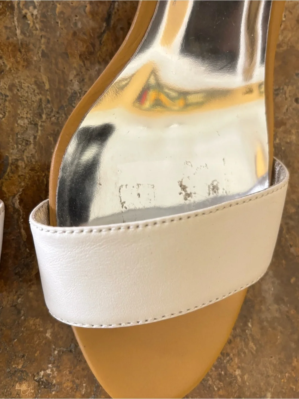 Coach White Leather Open-Toe Ankle Strap Platform Sandals